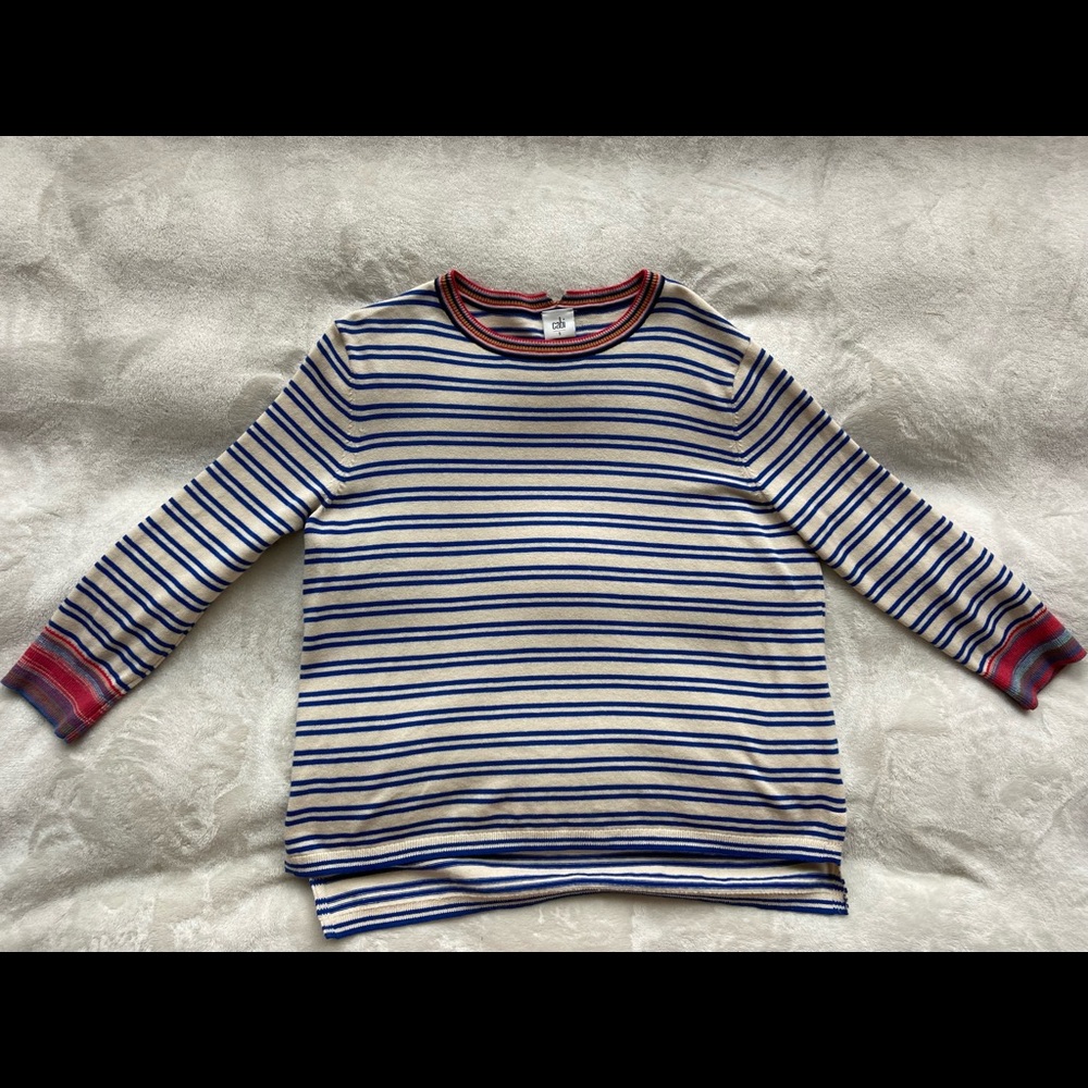 Cabi 3/4 Sleeve Striped Blouse